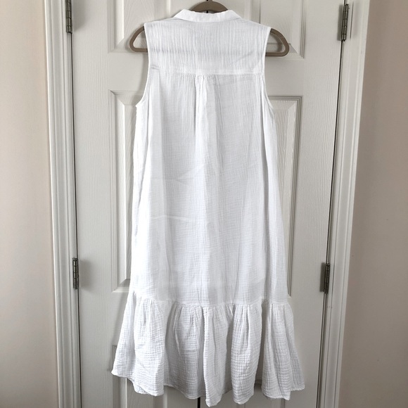 BeachLunchLounge Swim Flounce Hem Midi Cover-Up Dress Button Front Size S - Picture 3 of 7